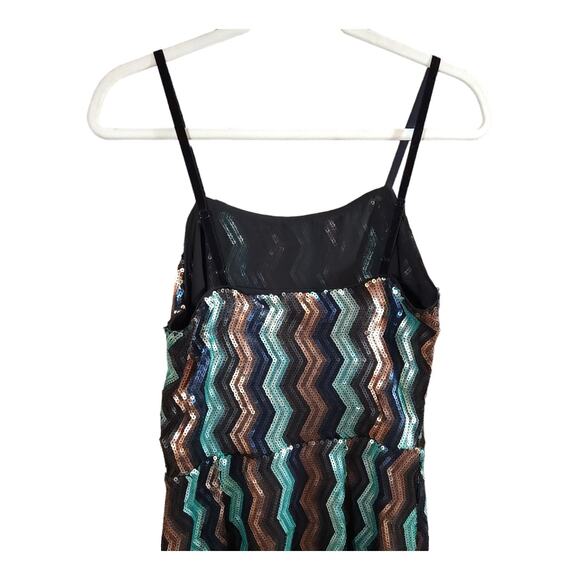 Walter Baker Isadora Sleeveless Sequin Chevron A-line Midi Dress Women's 6 NWT - Picture 8 of 9